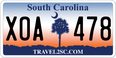 SC license plate XOA478