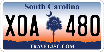 SC license plate XOA480