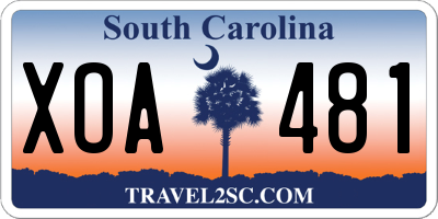 SC license plate XOA481