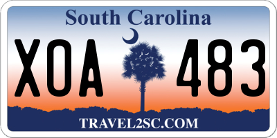 SC license plate XOA483