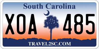 SC license plate XOA485