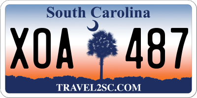 SC license plate XOA487