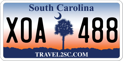 SC license plate XOA488