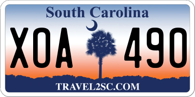 SC license plate XOA490