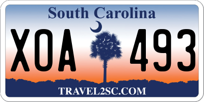 SC license plate XOA493