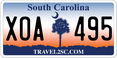 SC license plate XOA495