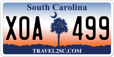 SC license plate XOA499