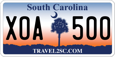 SC license plate XOA500