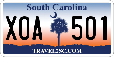 SC license plate XOA501