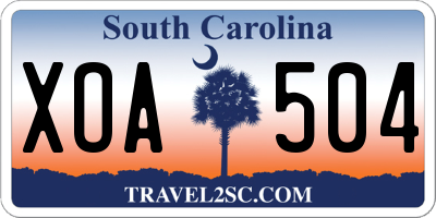SC license plate XOA504