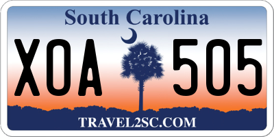 SC license plate XOA505