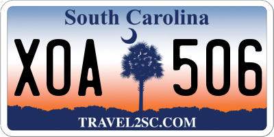 SC license plate XOA506