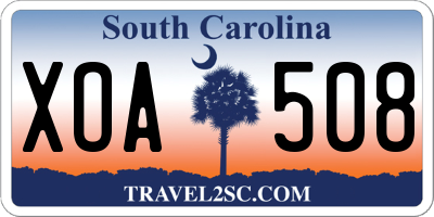 SC license plate XOA508