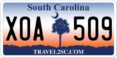 SC license plate XOA509
