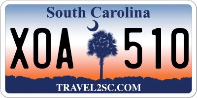 SC license plate XOA510