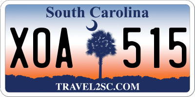 SC license plate XOA515