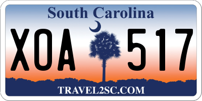 SC license plate XOA517