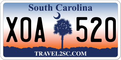 SC license plate XOA520