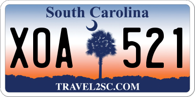 SC license plate XOA521
