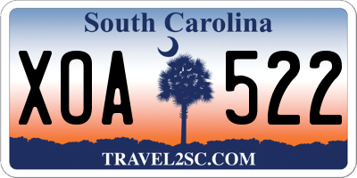 SC license plate XOA522