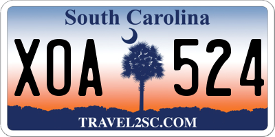 SC license plate XOA524