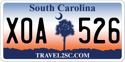 SC license plate XOA526