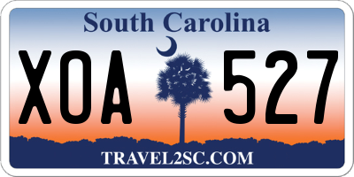 SC license plate XOA527
