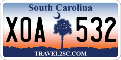 SC license plate XOA532