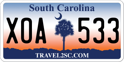 SC license plate XOA533