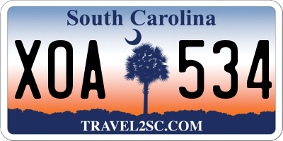 SC license plate XOA534