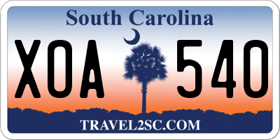 SC license plate XOA540