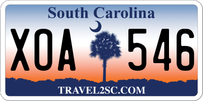 SC license plate XOA546