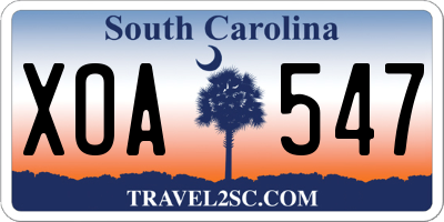 SC license plate XOA547