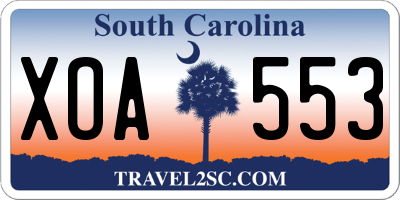 SC license plate XOA553