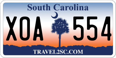 SC license plate XOA554