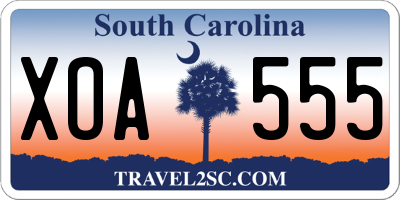 SC license plate XOA555