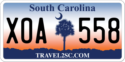 SC license plate XOA558