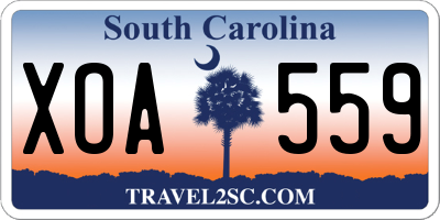 SC license plate XOA559