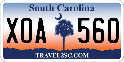 SC license plate XOA560