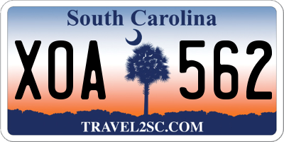 SC license plate XOA562