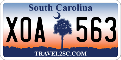 SC license plate XOA563