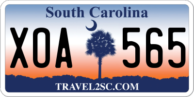 SC license plate XOA565