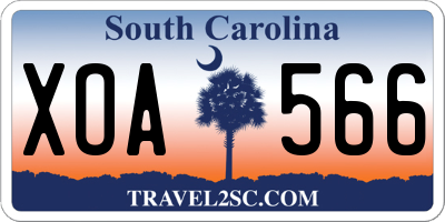 SC license plate XOA566