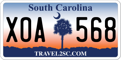 SC license plate XOA568