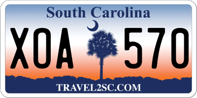 SC license plate XOA570