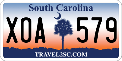 SC license plate XOA579