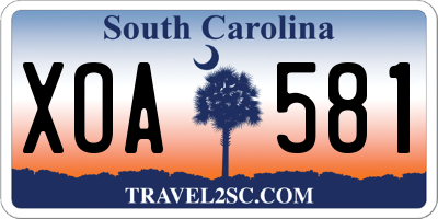 SC license plate XOA581