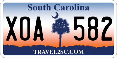 SC license plate XOA582