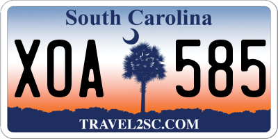 SC license plate XOA585