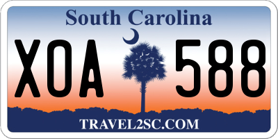 SC license plate XOA588